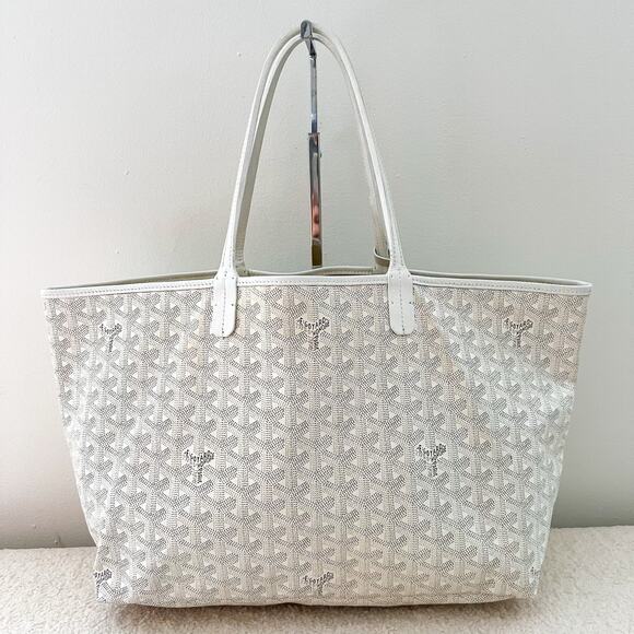 GOYARD White Goyardine Saint Louis PM Tote Bag - Picture 3 of 13